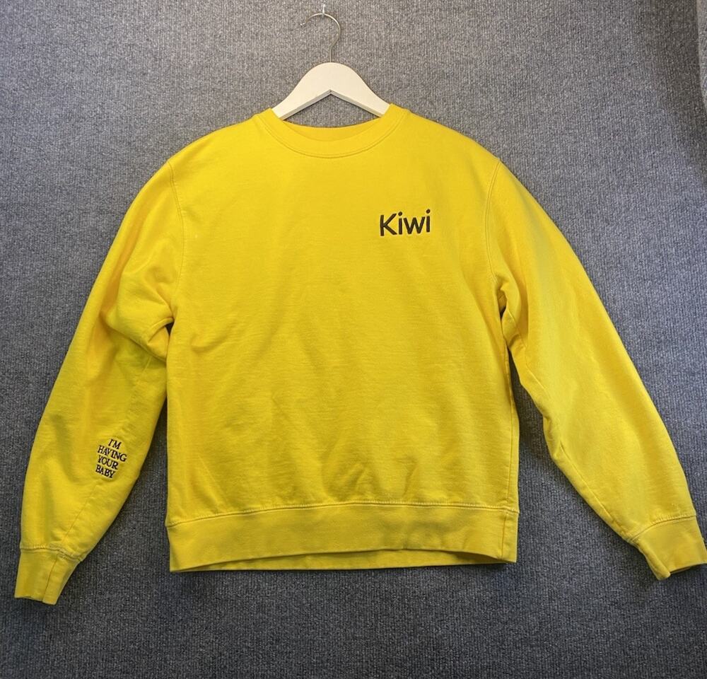 HARRY STYLES KIWI I'M HAVING YOUR BABY TOUR YELLOW SWEATSHIRT ADULT SMALL